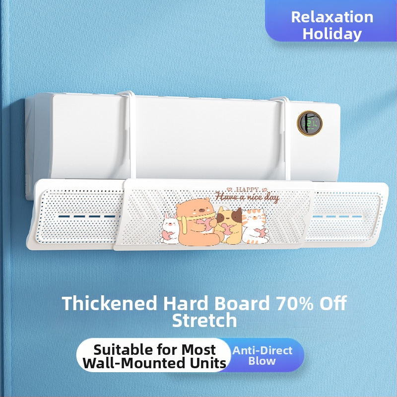 2024 m. oro kondicionieriaus vėjo deflektorius, apsaugantis nuo tiesioginio pūtimo, trijų viename ištraukiamas, mėnulio formos, prie sienos tvirtinamas vėjo deflektorius