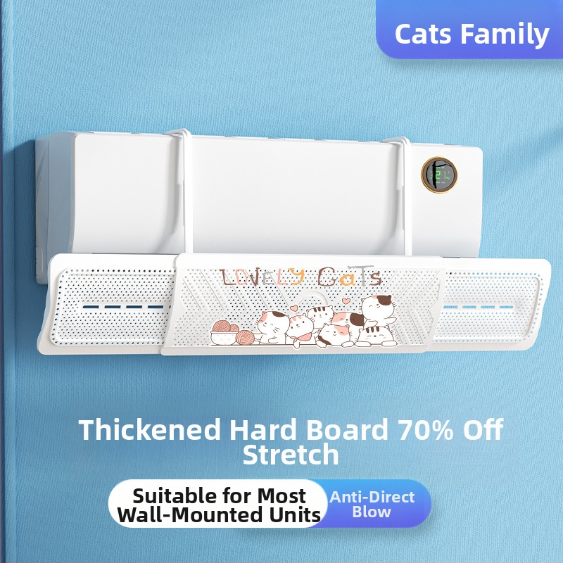 2024 m. oro kondicionieriaus vėjo deflektorius, apsaugantis nuo tiesioginio pūtimo, trijų viename ištraukiamas, mėnulio formos, prie sienos tvirtinamas vėjo deflektorius