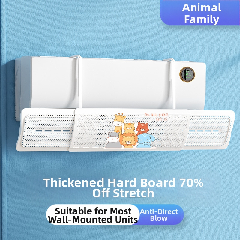 2024 m. oro kondicionieriaus vėjo deflektorius, apsaugantis nuo tiesioginio pūtimo, trijų viename ištraukiamas, mėnulio formos, prie sienos tvirtinamas vėjo deflektorius