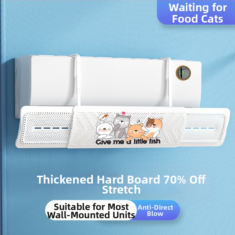 2024 m. oro kondicionieriaus vėjo deflektorius, apsaugantis nuo tiesioginio pūtimo, trijų viename ištraukiamas, mėnulio formos, prie sienos tvirtinamas vėjo deflektorius