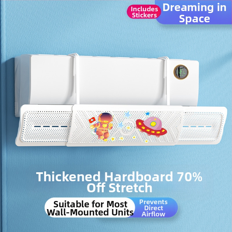 2024 m. oro kondicionieriaus vėjo deflektorius, apsaugantis nuo tiesioginio pūtimo, trijų viename ištraukiamas, mėnulio formos, prie sienos tvirtinamas vėjo deflektorius