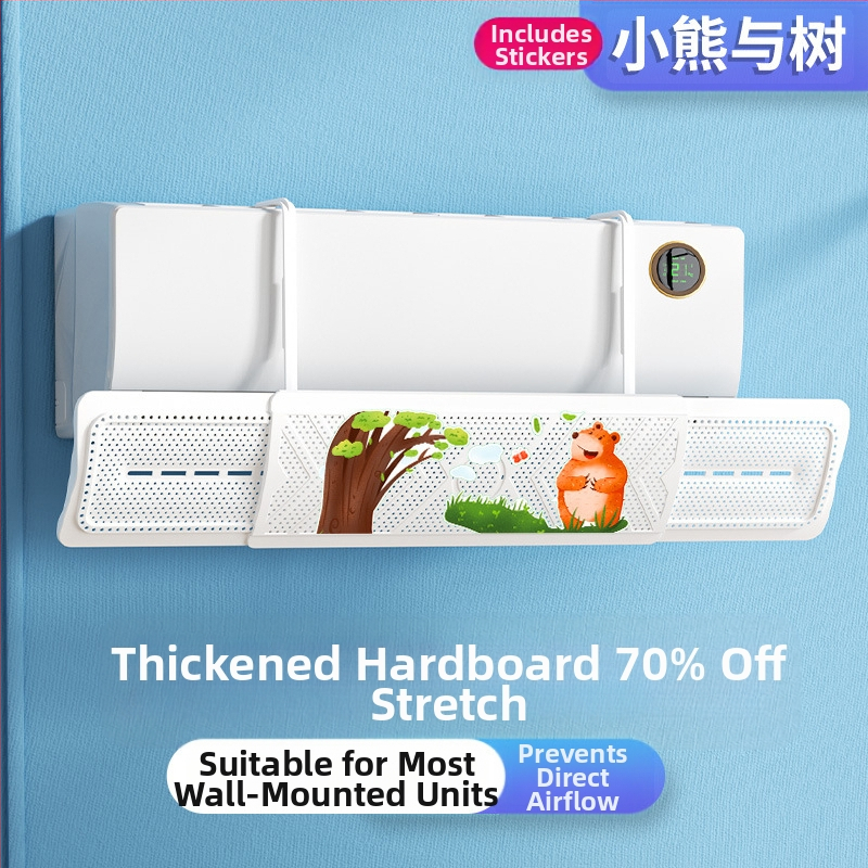 2024 m. oro kondicionieriaus vėjo deflektorius, apsaugantis nuo tiesioginio pūtimo, trijų viename ištraukiamas, mėnulio formos, prie sienos tvirtinamas vėjo deflektorius