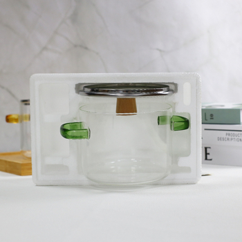 Μεγάλης χωρητικότητας γυάλινη κατσαρόλα σούπας με λαβή, πράσινη λαβή, γυάλινη κατσαρόλα, ανθεκτική σε υψηλές θερμοκρασίες, ανοιχτή φλόγα, γενικής χρήσης