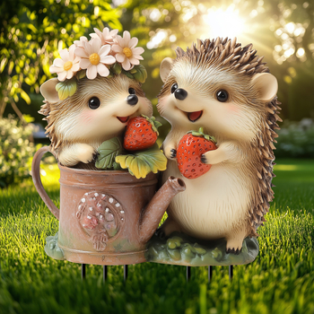 Tarpvalstybinis akrilinis ežiuko sodo krūva, saulės šviesos gyvūnų statulėlių dekoravimas, vidinis gėlių vazonas, kiemo gyvūnų žemės įdėklai, rekvizitai
