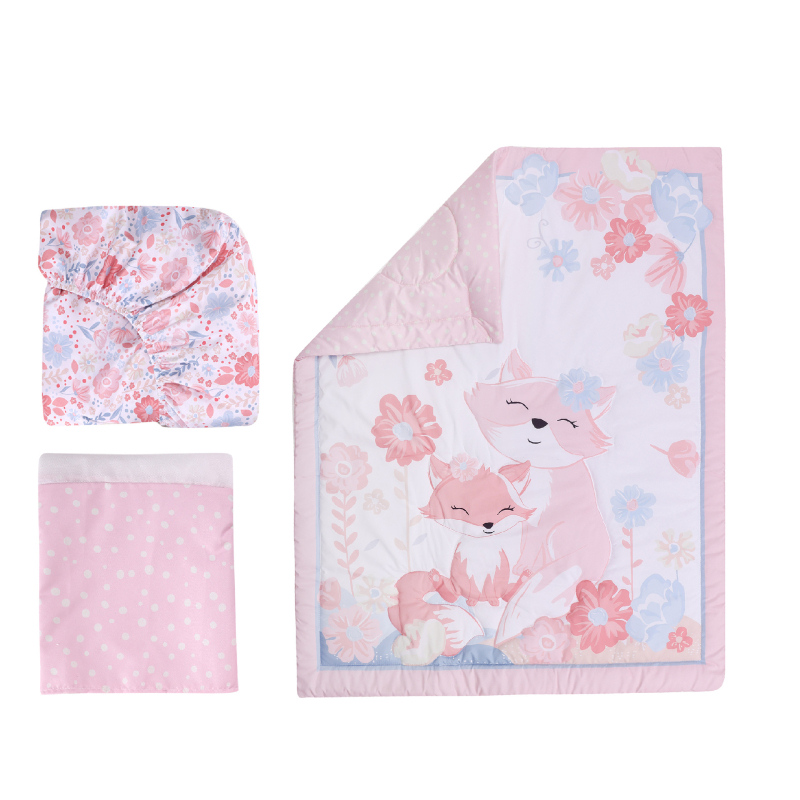 Naujagimio kostiumas, vaikiškas paklodė, viengulė lova, sijonas, kūdikių patalynė, trijų dalių komplektas