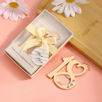 Διασυνοριακό ανοιχτήρι μπουκαλιών Crown Number 18 για γάμο, πάρτι γενεθλίων, μικρό δώρο, ανοιχτήρι μπύρας από κράμα ψευδαργύρου