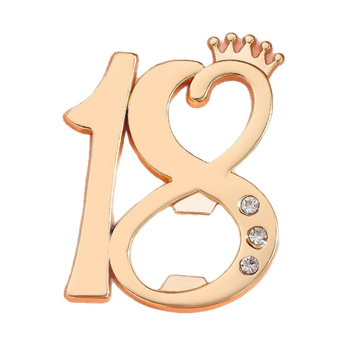 Διασυνοριακό ανοιχτήρι μπουκαλιών Crown Number 18 για γάμο, πάρτι γενεθλίων, μικρό δώρο, ανοιχτήρι μπύρας από κράμα ψευδαργύρου
