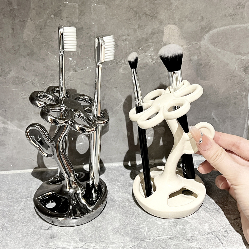 Tualetas Tualetas Kūrybinis dantų šepetėlių laikymo stovas Kosmetinis šepetėlis Antakių pieštukų laikymo stovas Dantų priežiūros rinkiniui Keraminis pagrindas Namų ūkis