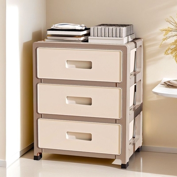 Paksendatud sahtlitüüpi hoiustamismänguasi magamistoa läbipaistev majapidamiskapp elutoa nullvoodikapi viimistlusega hoiustamisriiul