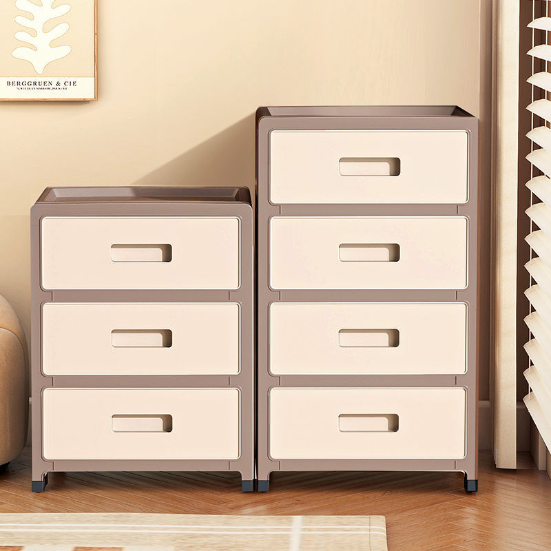 Paksendatud sahtlitüüpi hoiustamismänguasi magamistoa läbipaistev majapidamiskapp elutoa nullvoodikapi viimistlusega hoiustamisriiul