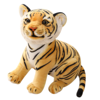 Μικρή κούκλα τίγρης Spot Small 23cm Yellow Tiger Simulation Little Tiger Doll Sitting Cub Tiger Cloth Doll Λούτρινο παιχνίδι για άνδρες