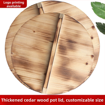 Hiina kuuse potikate ümmargune wokipotikate majapidamiseks vanamoodne paksendatud puidust veesilindri kate maapiirkonna täispuidust suure poti kate tasuta saatmine