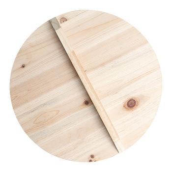 Hiina kuuse potikate ümmargune wokipotikate majapidamiseks vanamoodne paksendatud puidust veesilindri kate maapiirkonna täispuidust suure poti kate tasuta saatmine