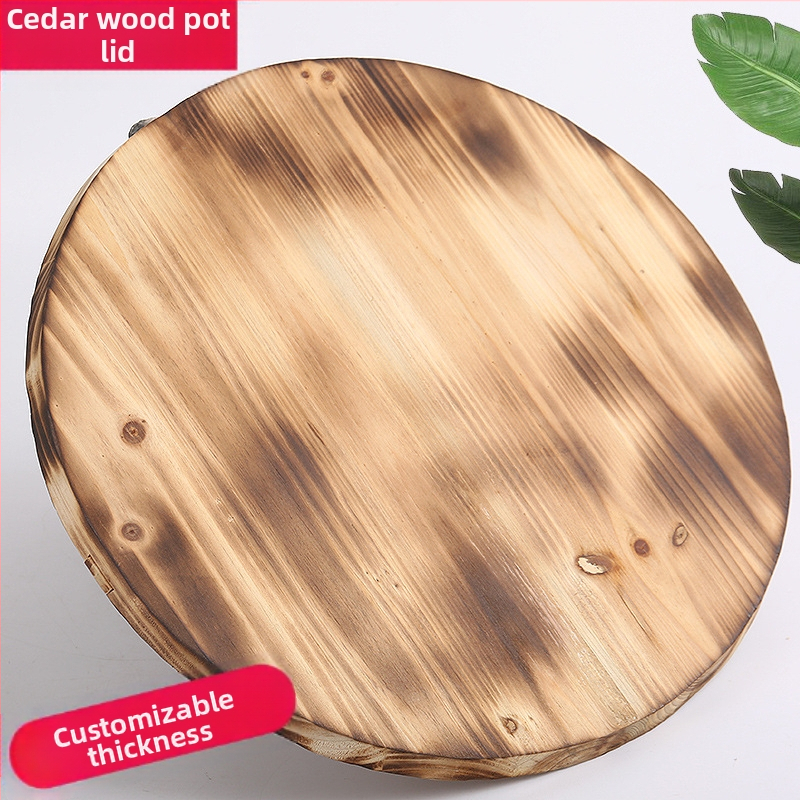 Капак за китайски ела за кръгъл уок, домашен старомоден удебелен дървен капак за воден цилиндър, селски масивен дървен капак за голям съд, безплатна доставка