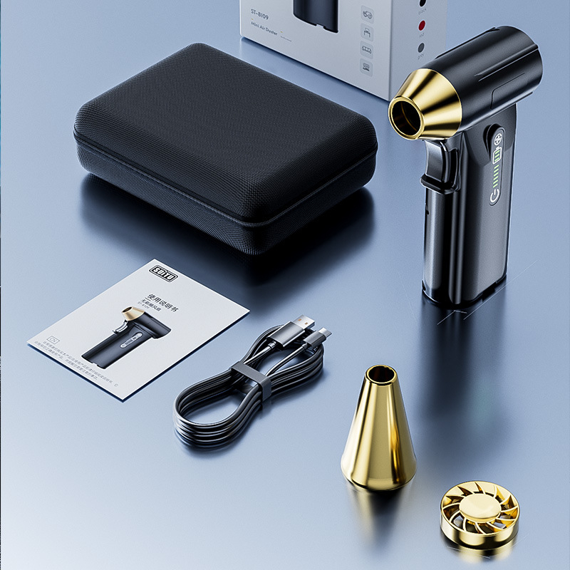 Rankinis turbokompresorinis ventiliatorius su dideliu greičiu, bešepetėliniu varikliu, galingas, prie transporto priemonės montuojamas lauko dulkių šalinimo ir plaukų džiovintuvo artefaktas