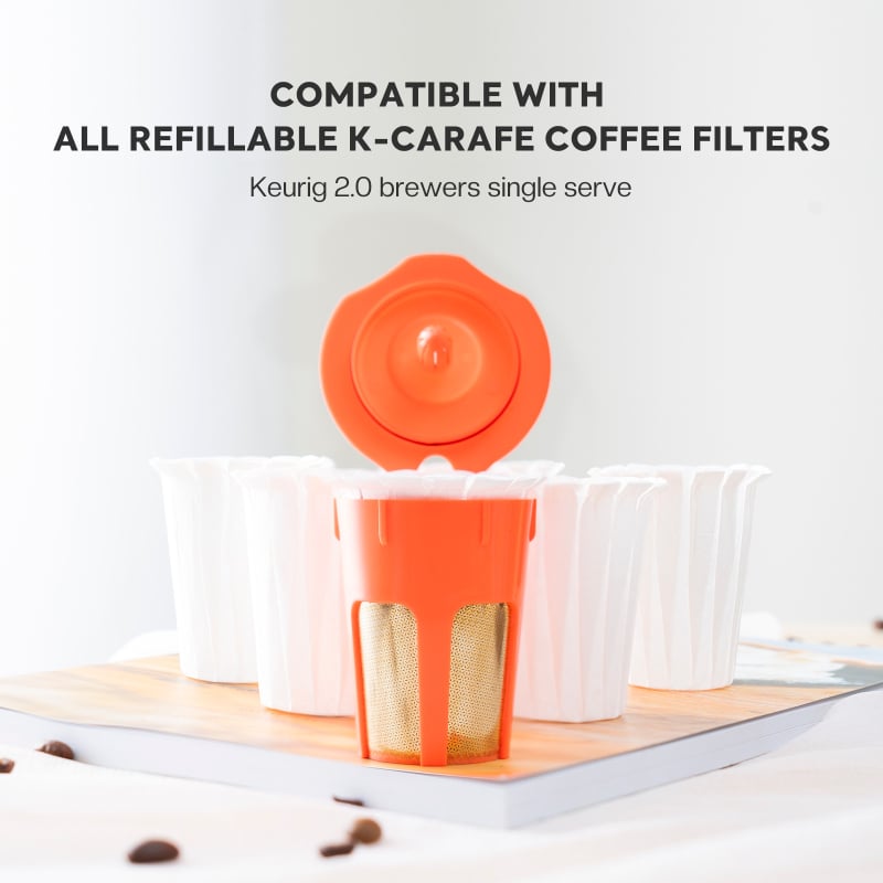 Amazon ražotāji piegādā baltu, vienreizlietojamu papīra kafijas filtru bez traipiem Keurig 2.0 lielas krūzes apvalku