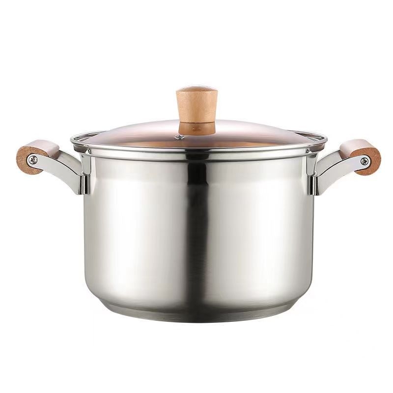 Nem mágneses, vastagított rozsdamentes acél levesesfazék, tejesfazék, étrend-kiegészítő edény, főzőedény, forró edény, gáz indukciós tűzhely, univerzális tapadásmentes