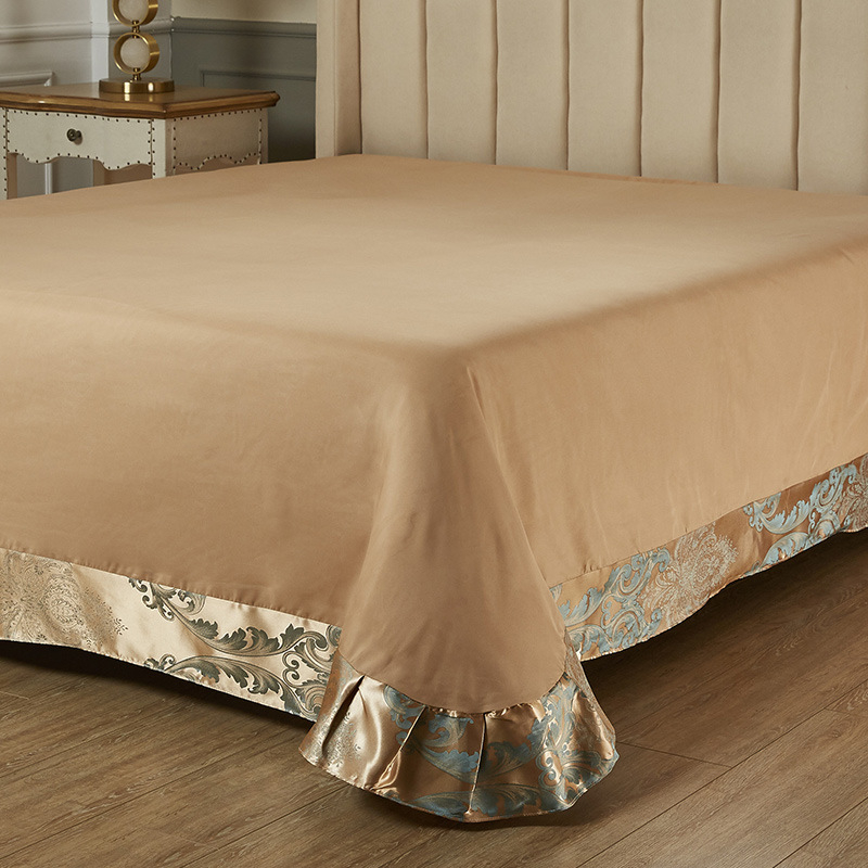 Europietiško stiliaus atlasinis žakardo keturių dalių komplektas užsienio prekybos tiekimui. Įvairių dydžių trijų dalių komplektas, viengulis antklodės užvalkalas, tiesioginė transliacija „WeChat“ verslo partijos pristatymas.