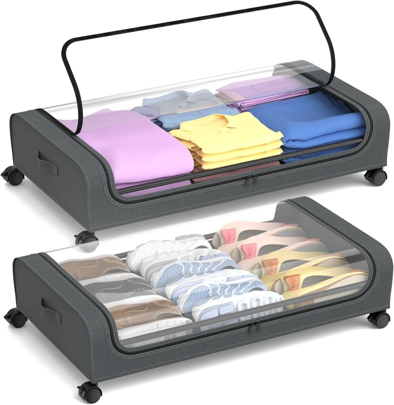 Oksfordo audinys po lova drabužiams, knygoms, medžiaginiam užvalkalui, žaislų laikymui, didelės talpos ant grindų pastatomas daiktadėžės stovas, daiktadėžės stovas