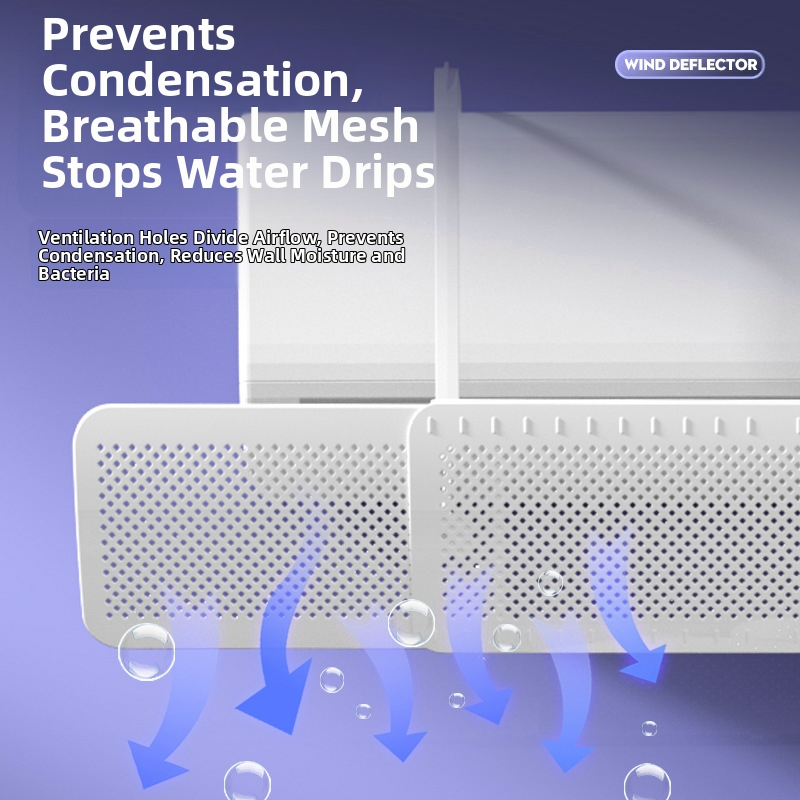 Дефлектор за вятър за климатик, цилиндричен вертикален климатик, висящ изход за въздух за климатик, дефлектор за вятър, ограничаване на артефакти