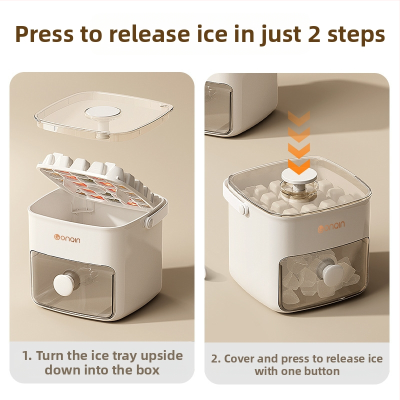 Prenosný výrobník ľadu na kocky ľadu, silikónová forma na kocky ľadu, lis na kocky ľadu, fólia na kocky ľadu, jednoduché vyberanie z formy, veľkoobchod