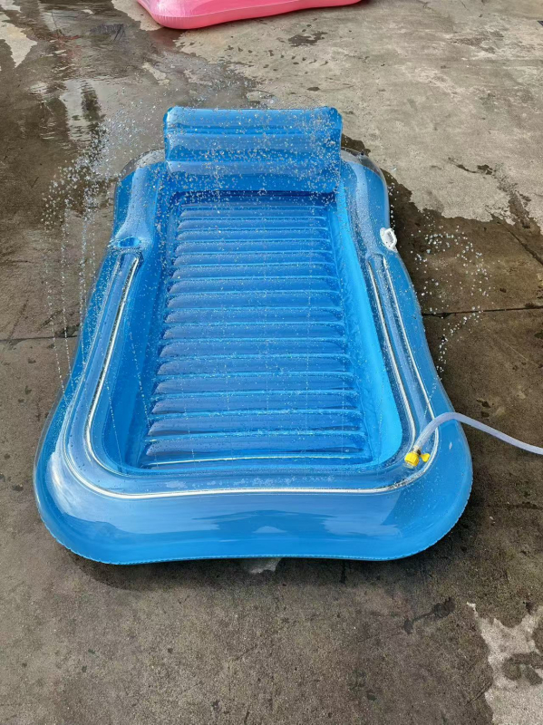 Täispuhutav vahtralehe ujuvvoodi täiskasvanutele mõeldud ujumisrõngas seljatoega ujuv rida veemänguasi päikesevari lamamisvoodi