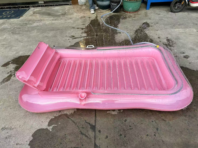 Täispuhutav vahtralehe ujuvvoodi täiskasvanutele mõeldud ujumisrõngas seljatoega ujuv rida veemänguasi päikesevari lamamisvoodi