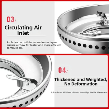 Nerūdijančio plieno vėjui nepralaidus dangtis, dvisluoksnis dujinės viryklės uždangalas, energiją taupantis židinio žiedas, dujinės viryklės laikiklis, vieno sluoksnio priedai, buitinė technika