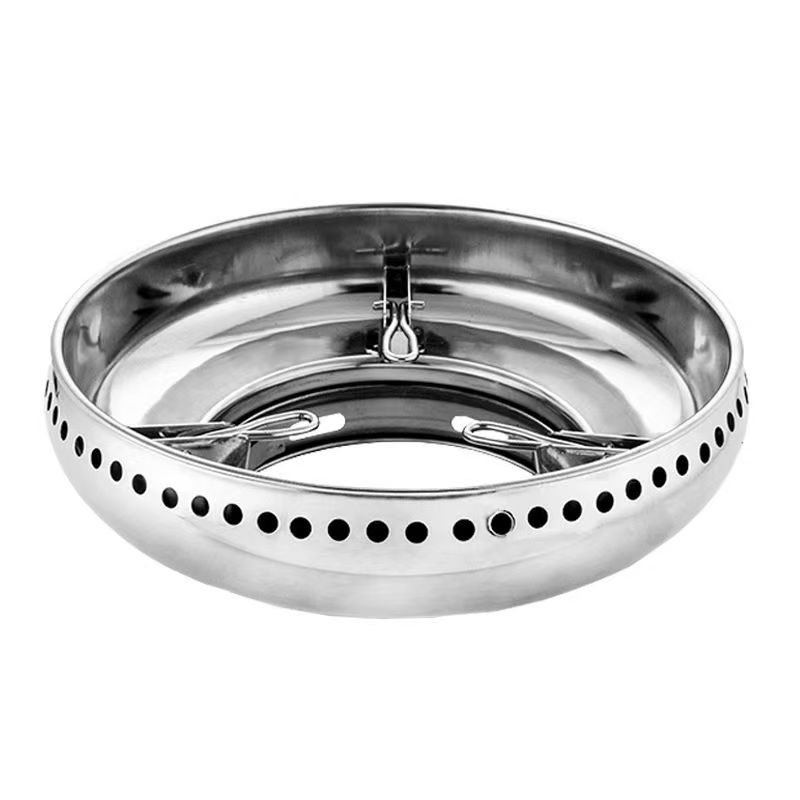 Nerūdijančio plieno vėjui nepralaidus dangtis, dvisluoksnis dujinės viryklės uždangalas, energiją taupantis židinio žiedas, dujinės viryklės laikiklis, vieno sluoksnio priedai, buitinė technika