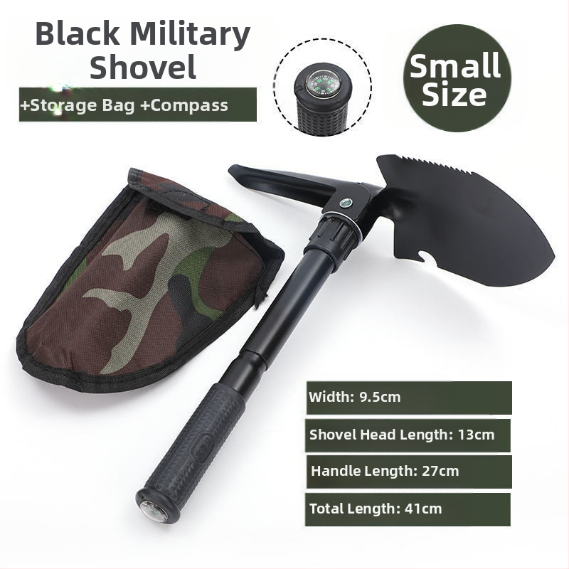 Гореща разпродажба на стоки за открито, лопата, сгъваема лопата, малка с компас, сгъваема лопата за къмпинг, преносима сгъваема лопата за риболов