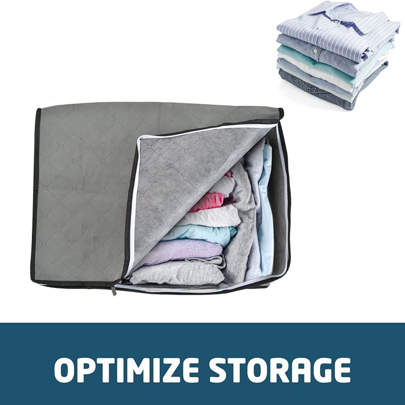 Geantă de depozitare pentru haine de 35L, 6 piese, organizator de haine pentru pătură și depozitare, recipient pentru garderobă, cutie de depozitare sub pat, pliabilă