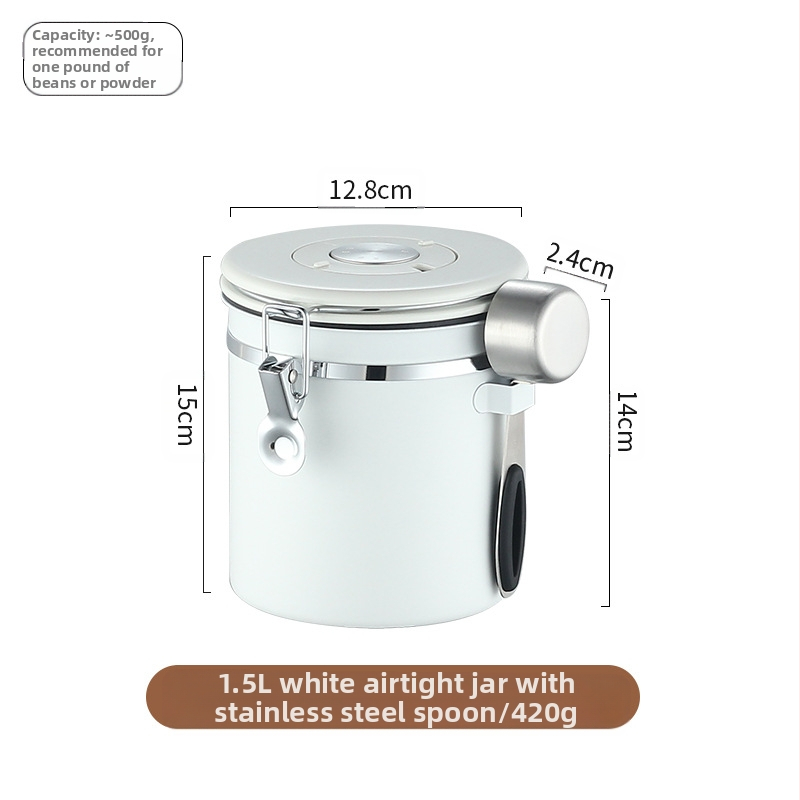 304 кафени зърна, запечатани кутии, дата на запис, кутии за съхранение на кафе на прах, кутии за ориз, ядки и зърнени храни, кутия за съхранение на свежест с лъжица