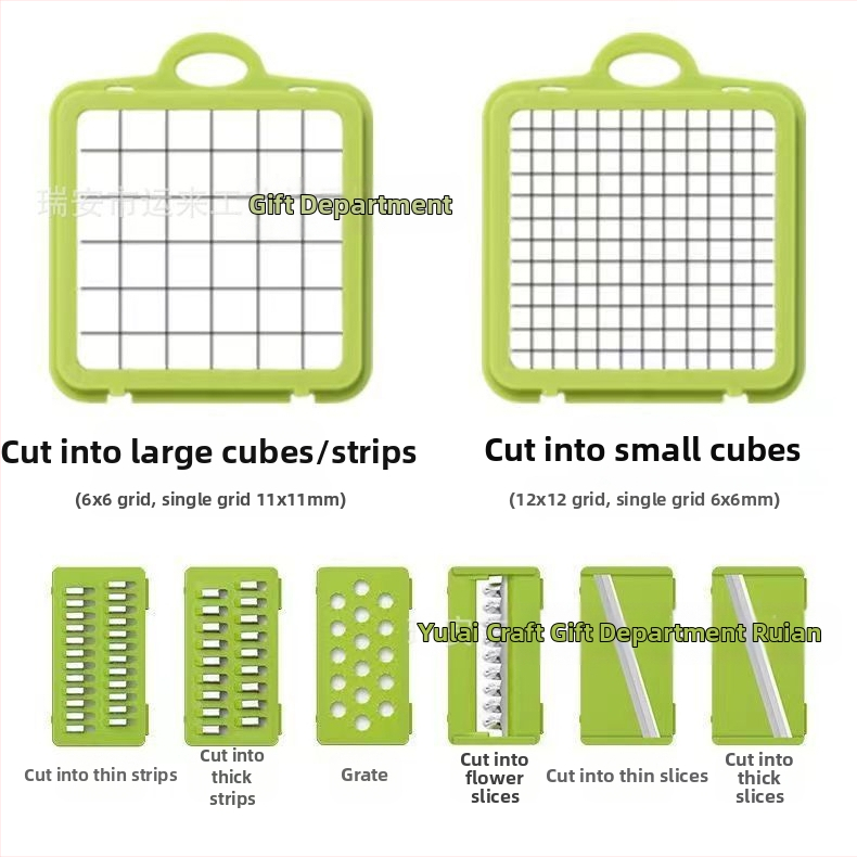 Трансгранична домакинска кухненска многофункционална резачка за зеленчуци, преносима, лесна за почистване ренде за рязане на кубчета