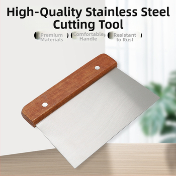 Nerūdijančio plieno makaronų pjaustytuvas su medine rankena, dešros milteliai, miltų grandiklis, pyrago grandiklis, tešlos pjaustymo peilis, muilo peilis, daugiafunkcis daržovių pjaustymui