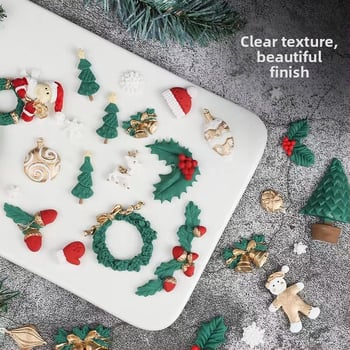 Karácsonyi flip cukor csokoládé szilikon forma hóház fenyőtoboz hópehely mézeskalács ember karácsonyfa jávorszarvas torta dekoráció