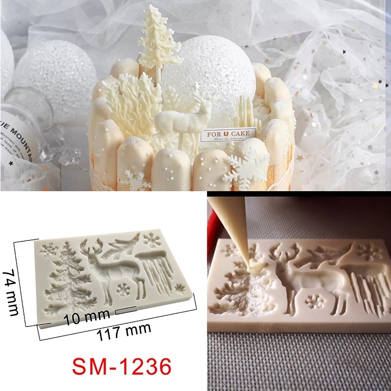 Karácsonyi flip cukor csokoládé szilikon forma hóház fenyőtoboz hópehely mézeskalács ember karácsonyfa jávorszarvas torta dekoráció