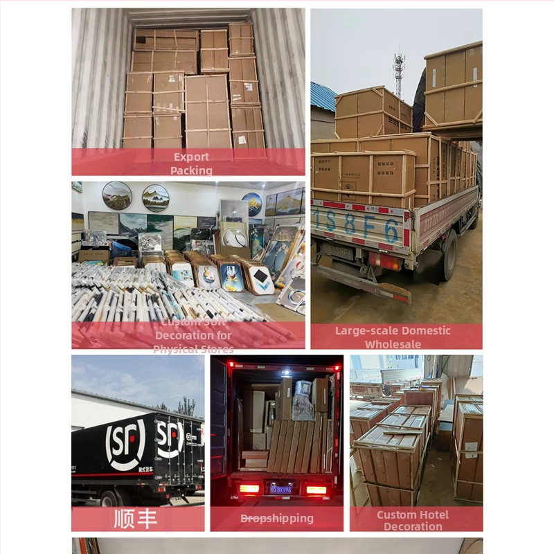 ИЗТОЧНИК фабрична стенна живопис декоративна картина хол скандинавска висяща картина черно-бяла луна кристална порцеланова картина хотелска стая боядисване на нощно шкафче