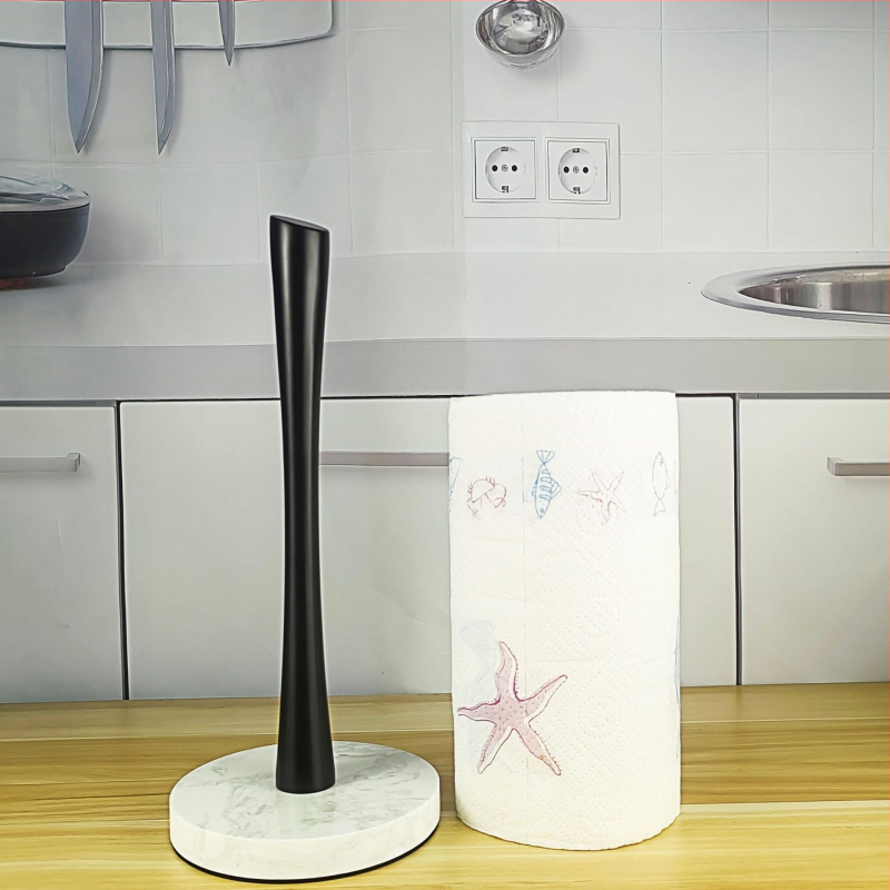 В наличност мраморна основа за кухненски вертикален държач за хартия за хранене, държач за хартия за маса без перфоратор, настолен държач за ролка хартия от неръждаема стомана