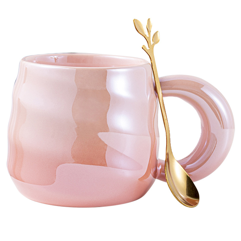 stílus színátmenetes szál kerámia bögre elegáns Macaron krémszínű bögre internetes híresség irodai vízcsésze