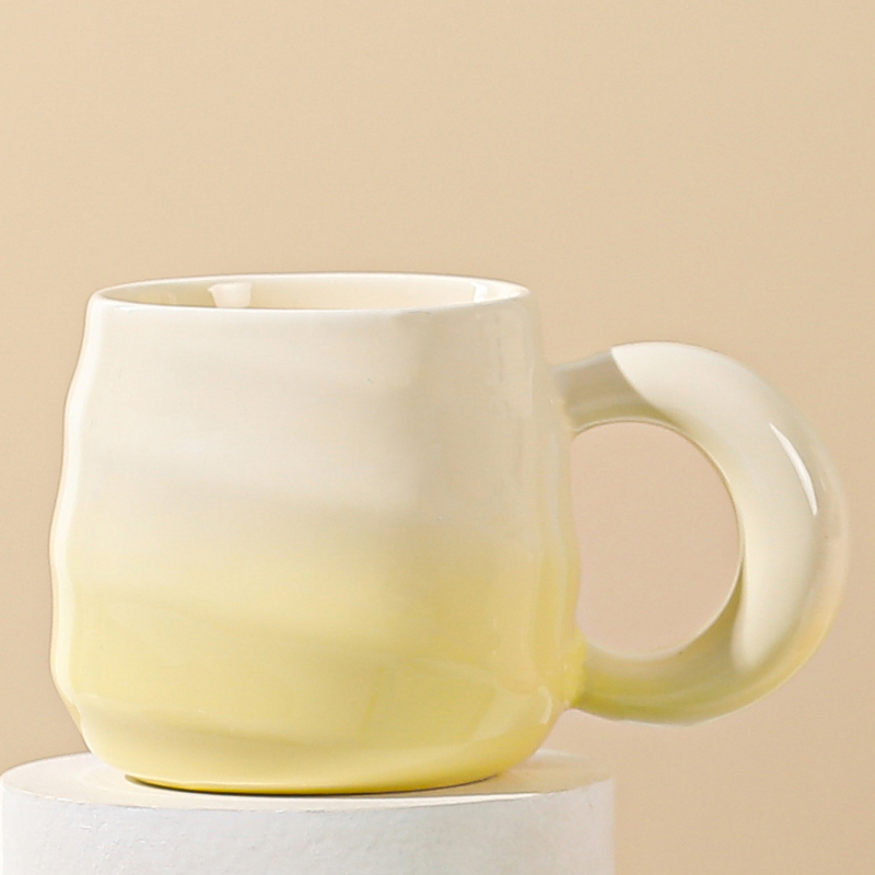stílus színátmenetes szál kerámia bögre elegáns Macaron krémszínű bögre internetes híresség irodai vízcsésze