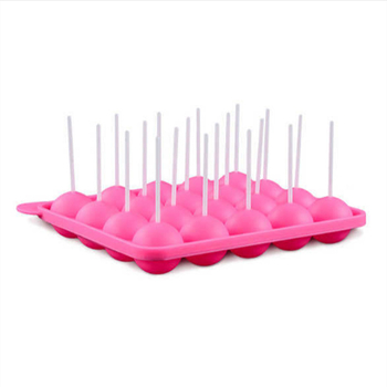 Φόρμα γλειφιτζουριών σιλικόνης 20 οπών σε ροζ χρώμα, κατάλληλο για τρόφιμα, για κέικ, πάγο, σοκολάτα, σφαιρικό καλούπι