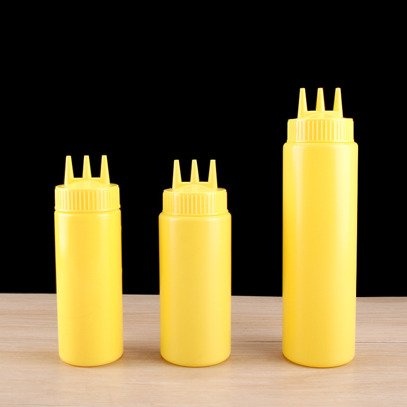 Trijų skylių pomidorų padažo išspaudimo butelis, plastikinis salaho butelis, išspaudimo butelis, padažo butelis, aukštos kokybės išspaudimo butelis, išspaudimo butelis, uogienės butelis