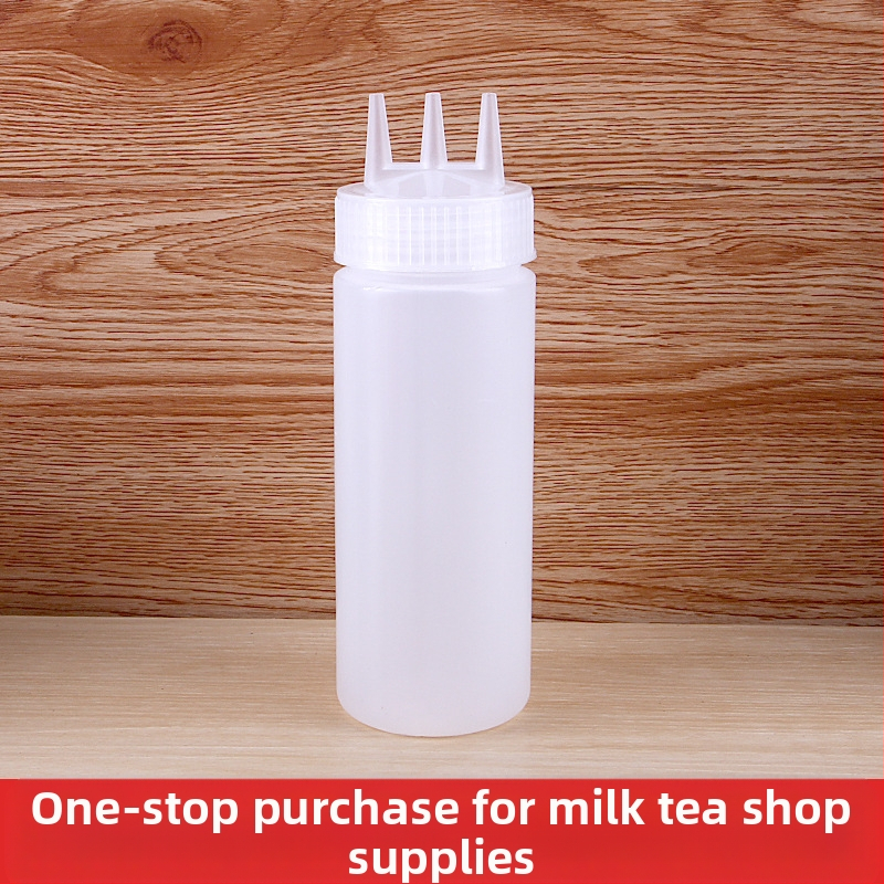 Trijų skylių pomidorų padažo išspaudimo butelis, plastikinis salaho butelis, išspaudimo butelis, padažo butelis, aukštos kokybės išspaudimo butelis, išspaudimo butelis, uogienės butelis