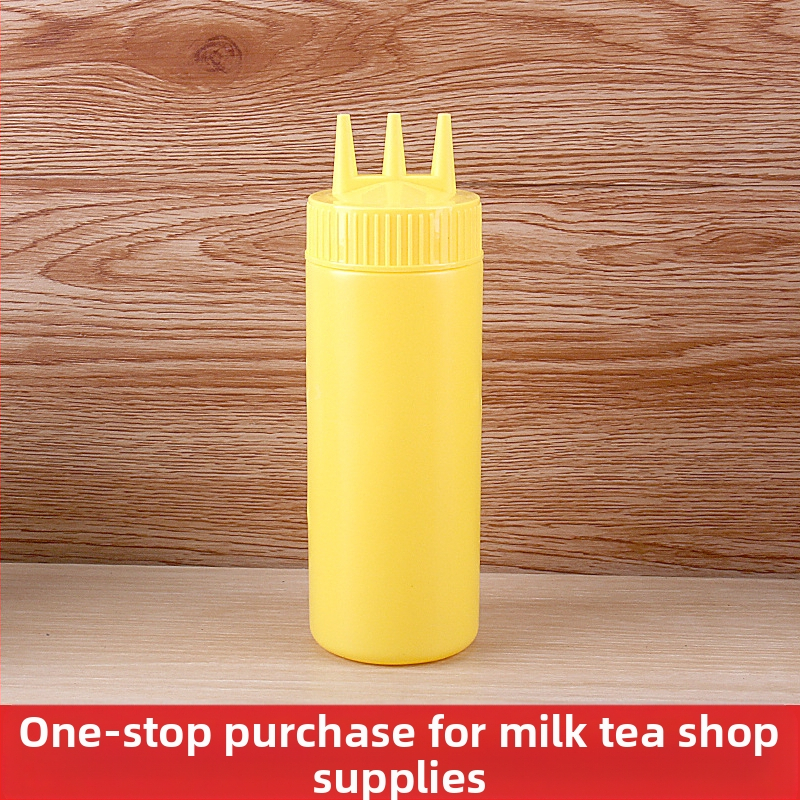 Trijų skylių pomidorų padažo išspaudimo butelis, plastikinis salaho butelis, išspaudimo butelis, padažo butelis, aukštos kokybės išspaudimo butelis, išspaudimo butelis, uogienės butelis