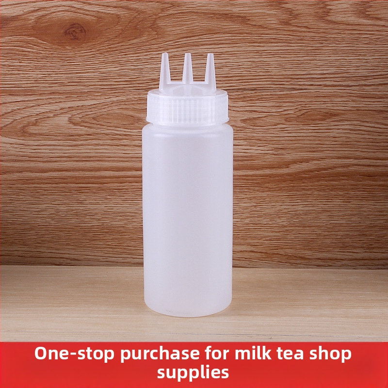 Trijų skylių pomidorų padažo išspaudimo butelis, plastikinis salaho butelis, išspaudimo butelis, padažo butelis, aukštos kokybės išspaudimo butelis, išspaudimo butelis, uogienės butelis