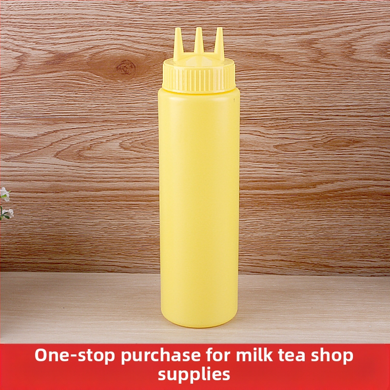 Trijų skylių pomidorų padažo išspaudimo butelis, plastikinis salaho butelis, išspaudimo butelis, padažo butelis, aukštos kokybės išspaudimo butelis, išspaudimo butelis, uogienės butelis