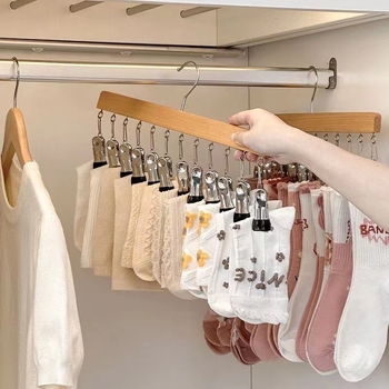 Cârlig de depozitare din lemn Gangbo, multifuncțional, umed și uscat, pentru dulap, cu cârlig, pentru depozitarea lenjeriei intime, artefact pentru casă