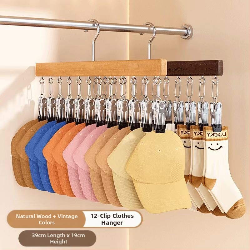 Cârlig de depozitare din lemn Gangbo, multifuncțional, umed și uscat, pentru dulap, cu cârlig, pentru depozitarea lenjeriei intime, artefact pentru casă