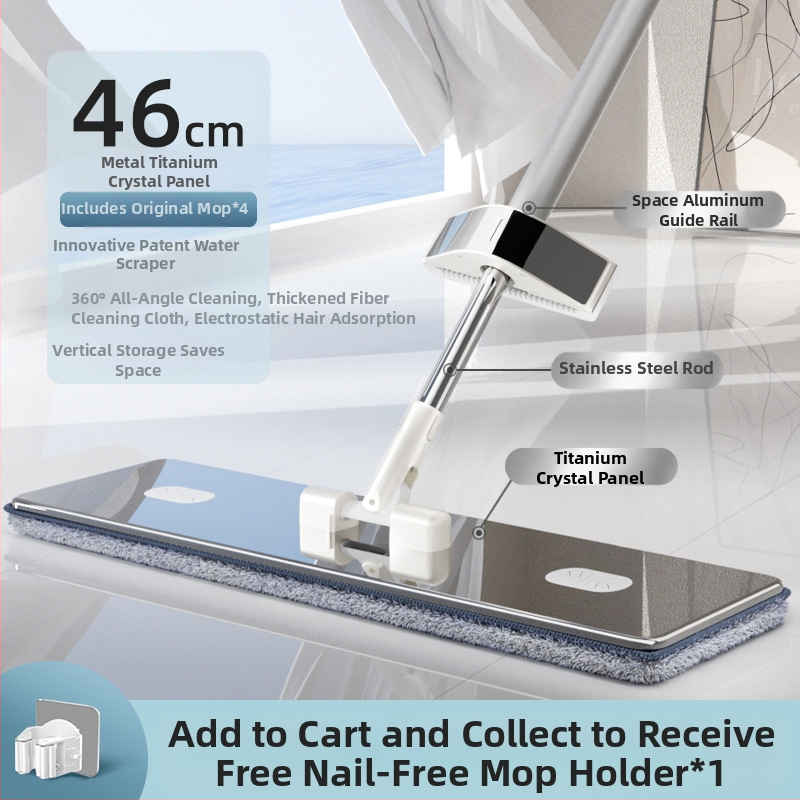 2024 Uus titaankristallist lame mopp käsitsi pesemisvaba majapidamismopi puhastamiseks laisk mopi artefakt Mop Mop Mop Mop tööjõudu säästev