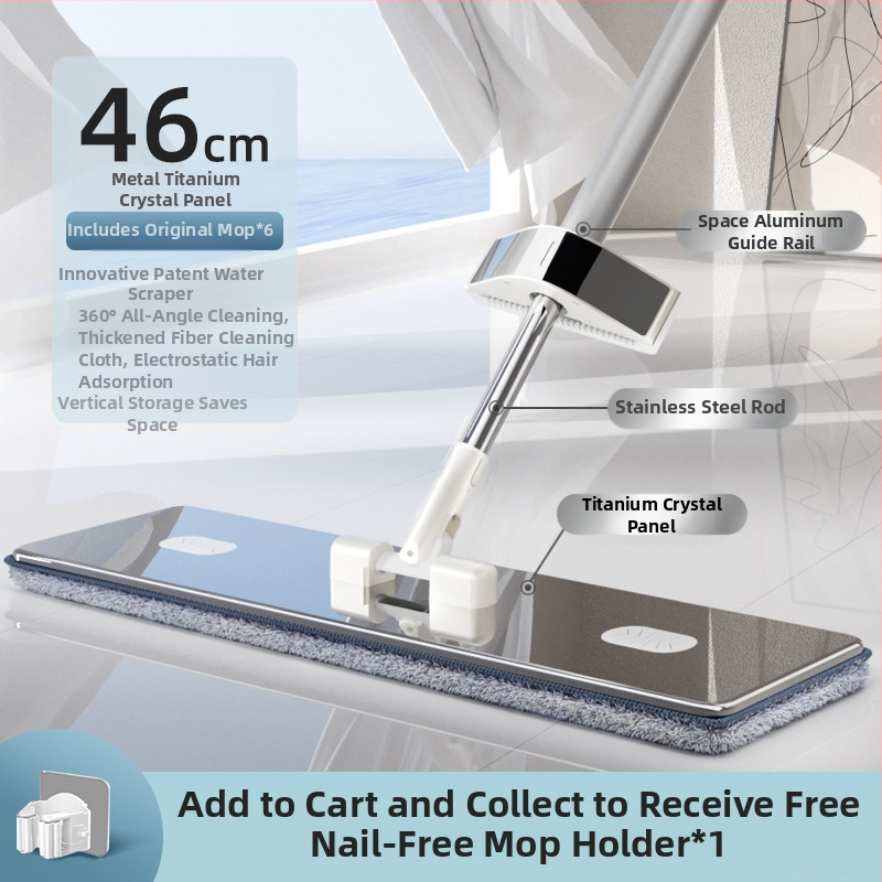 2024 Uus titaankristallist lame mopp käsitsi pesemisvaba majapidamismopi puhastamiseks laisk mopi artefakt Mop Mop Mop Mop tööjõudu säästev